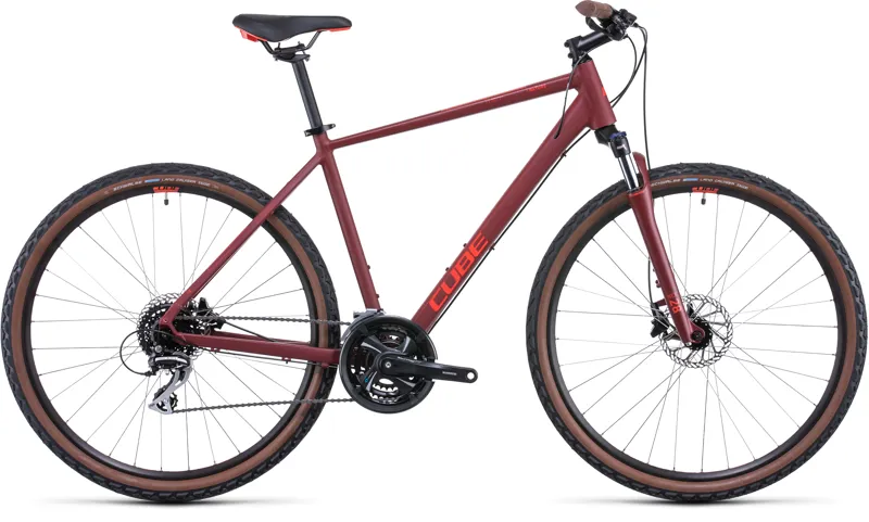 2022 Cube Nature Hybrid Bike in Red