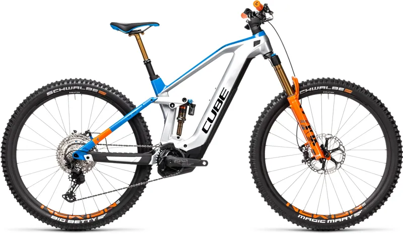 2021 Cube Stereo Hybrid 140 HPC Actionteam 625 Kiox eMTB in Silver