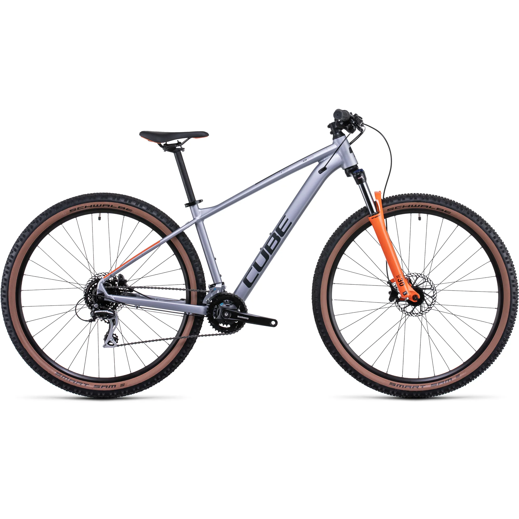 2022 Cube Aim Race Hardtail Mountain Bike in Silver