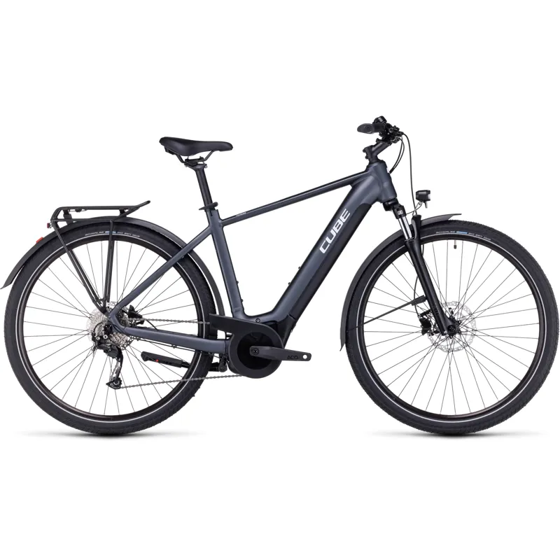 Cube Touring Hybrid One 500 Electric Bike in Grey/White