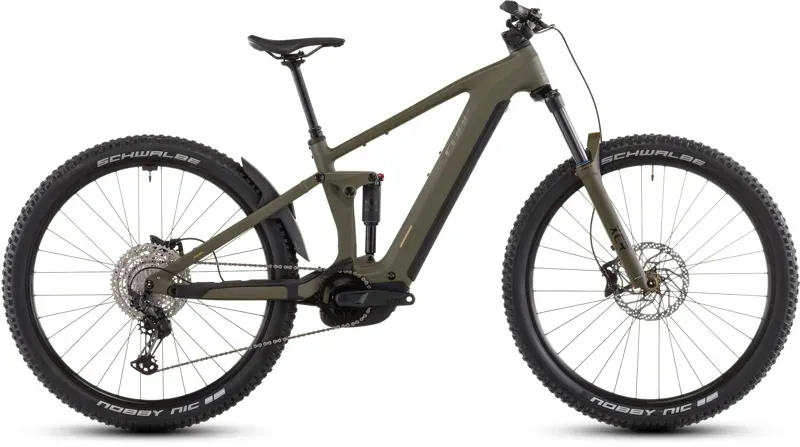 Cube Stereo Hybrid One44 Pro 800 E-MTB in Dust Olive/Gold