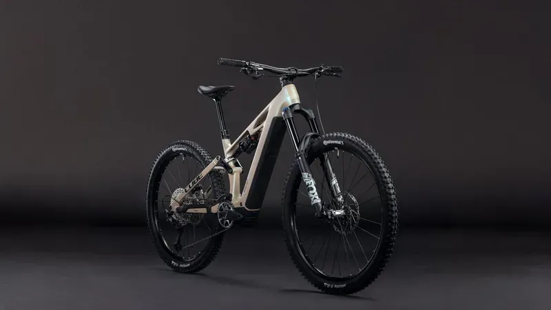 2026 Cube Stereo Hybrid One77 HPC SLX 800 E-MTB in Glint Sand/Black-1