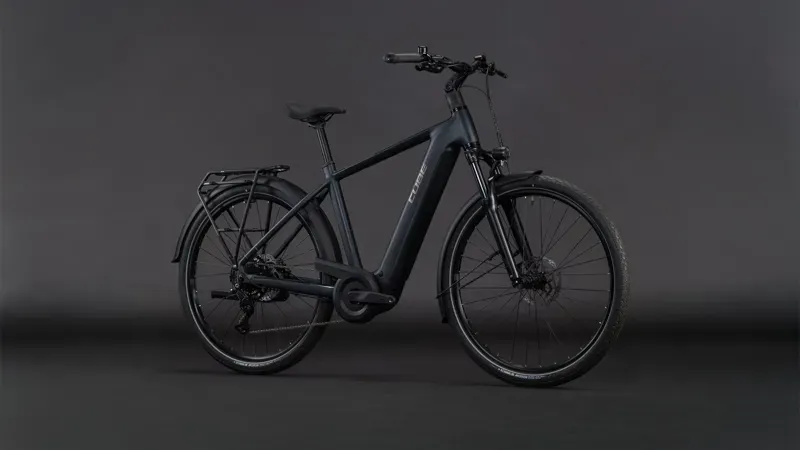 Cube Touring Hybrid One 600 E-Hybrid Bike in Coal/Chrome-1