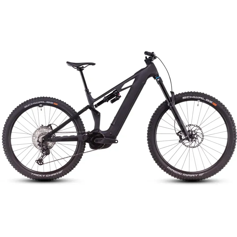 2025 Cube Stereo Hybrid One77 HPC SLX eMountain Bike in Blackline