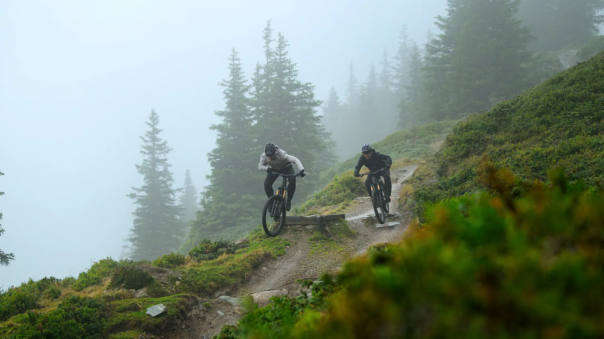 Cube Stereo One77 in action on a mountain trail