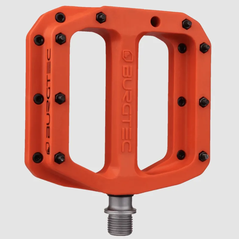 Burgtec MK4 Composite 9/16-inch Flat Pedals in Iron Bro Orange