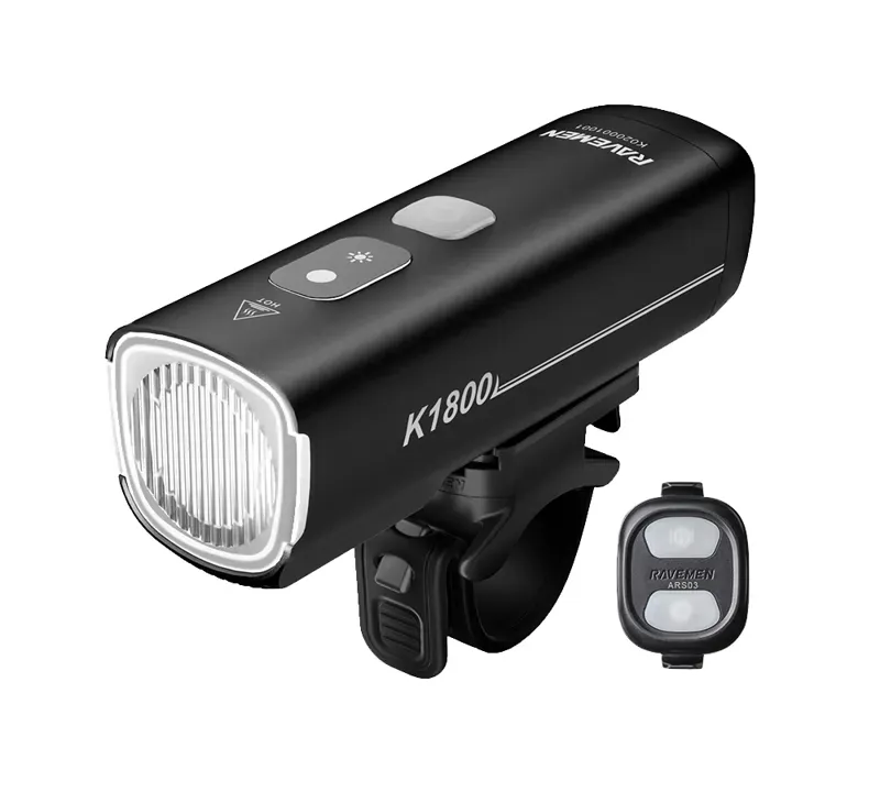 Ravemen K1800 USB Rechargeable AI Nighttime Front Light 1800 Lumens BLACK