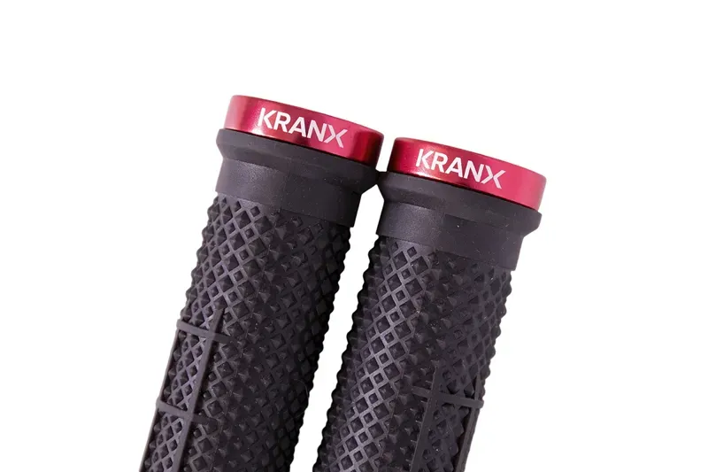 KranX Bite Luxe MTB Lock-On Grips in Black/Red