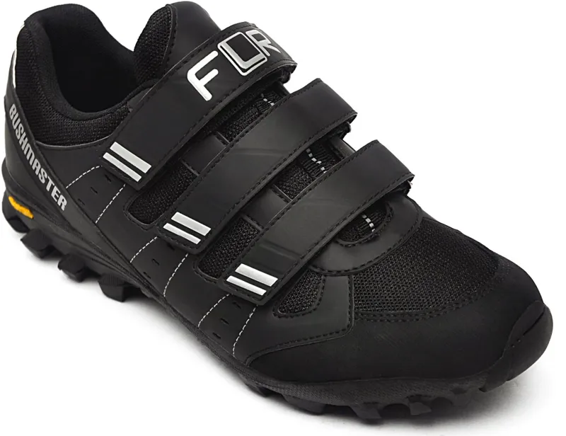 FLR Bushmaster MTB/Trail Shoe In Black/Silver - Velcro Fastening BLACK 