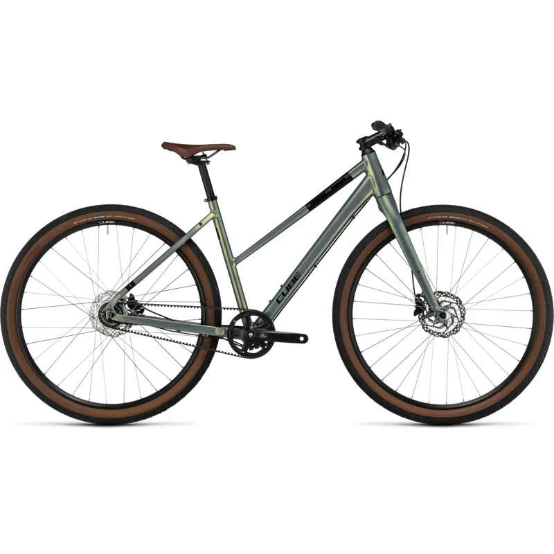 Cube Hyde Pro Trekking Bike in Metal Green/Black-1