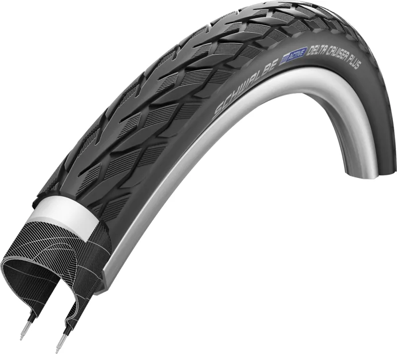 Schwalbe Delta Cruiser Plus Active Line PunctureGuard Tyre Black/Ref Wired BLACK