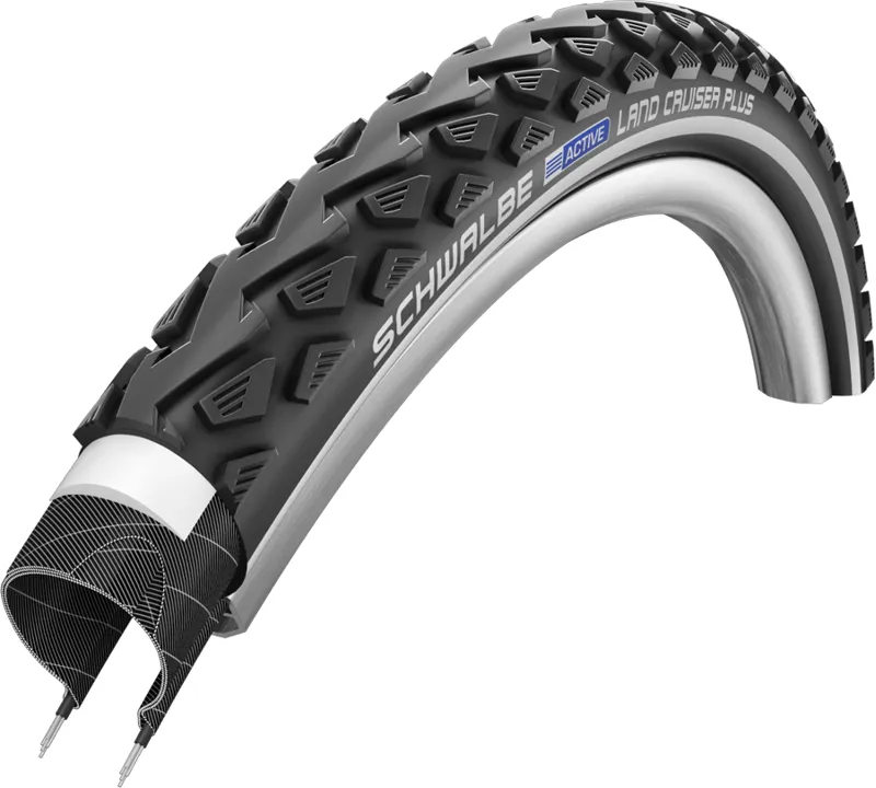 Schwalbe Land Cruiser PLUS Active Line PunctureGuard Tyre In Black Reflex