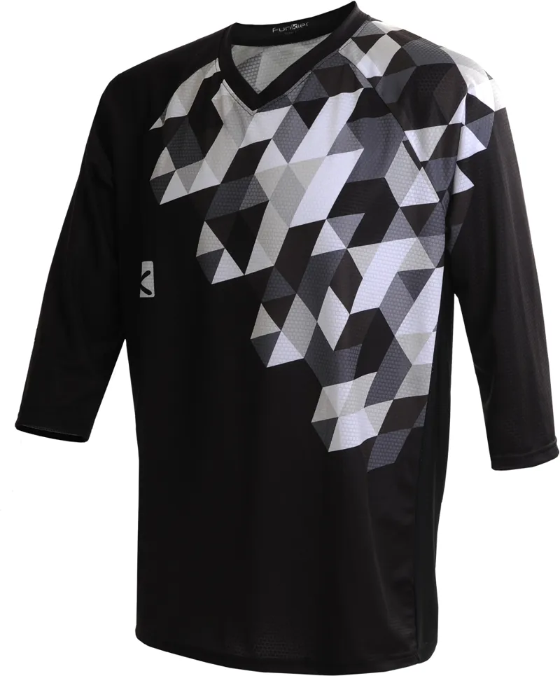Funkier Flow-MTB Enduro 3/4 Jersey In Black/ White
