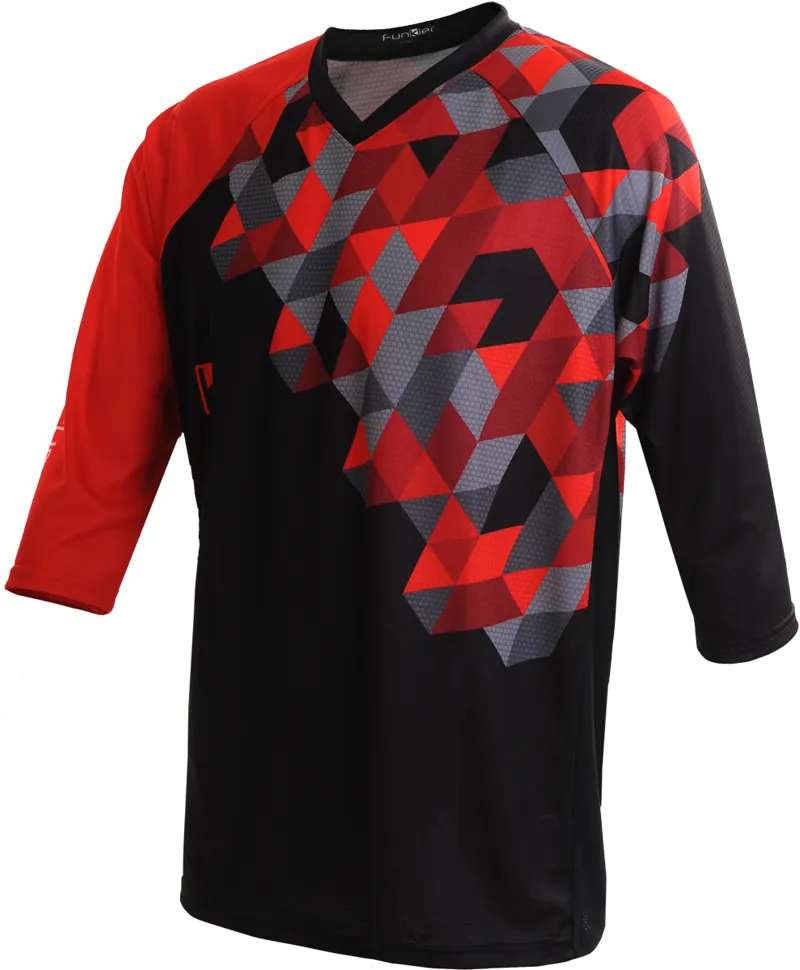 Funkier Flow-MTB Enduro 3/4 Jersey In Red/ Black