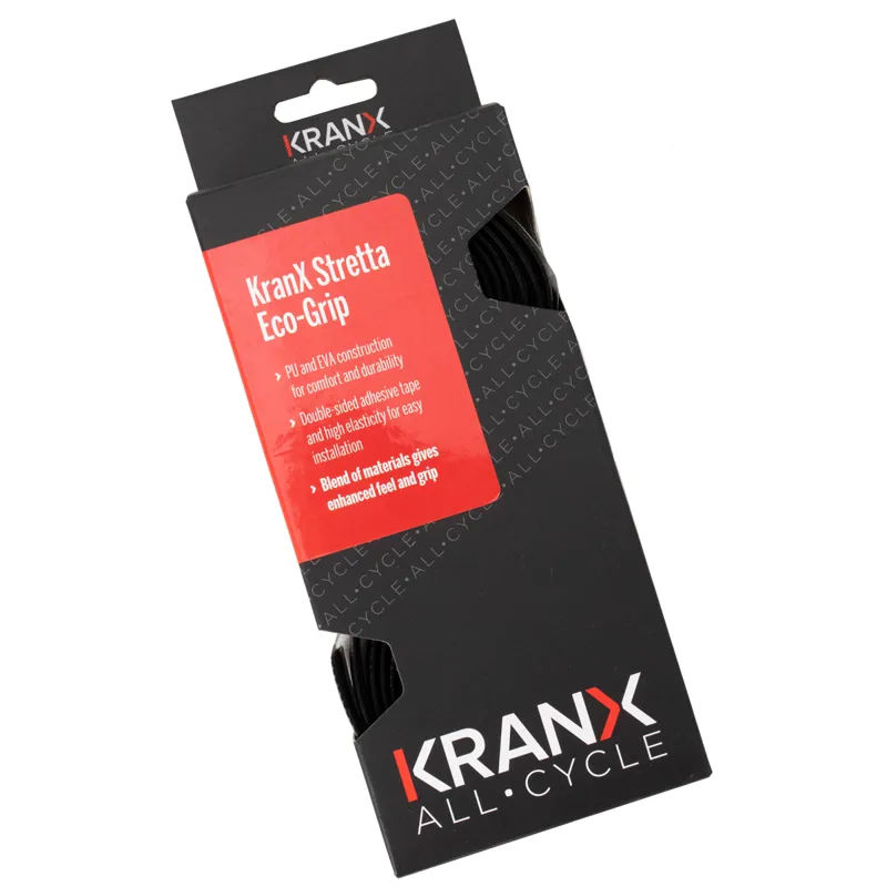 KranX Stretta Eco-Grip PU EVA Handlebar Tape In BLACK