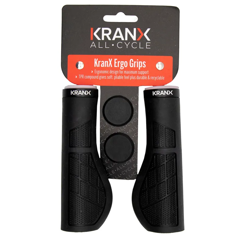 KranX Ergo Lock-On Handlebar Grips In Black