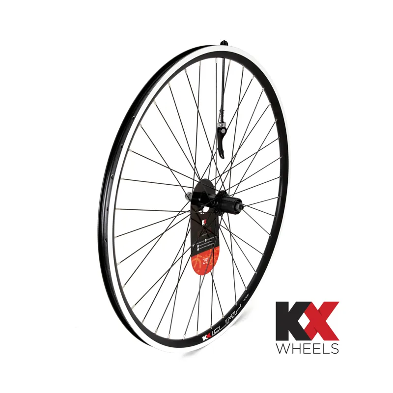 KX MTB 29er Doublewall Q/R Cassette Wheel Rim Brake Rear in BLACK