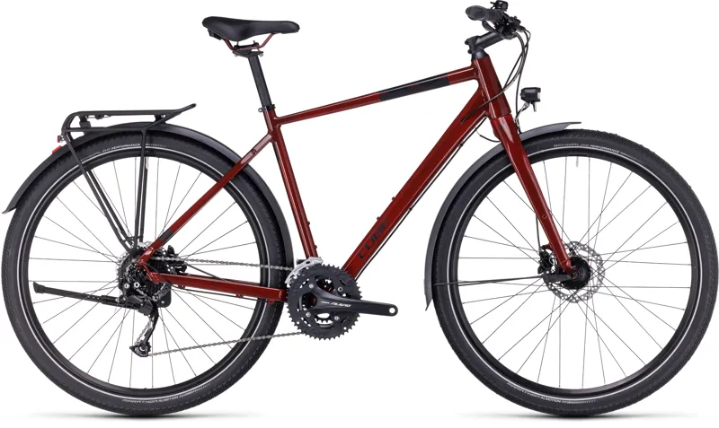 Cube Travel Hybrid Bike in Mirror Red/Black
