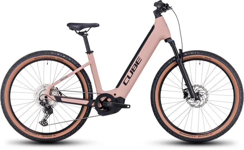 Cube Reaction Hybrid Pro 625 Electric Mountain Bike in Blush Rose-1