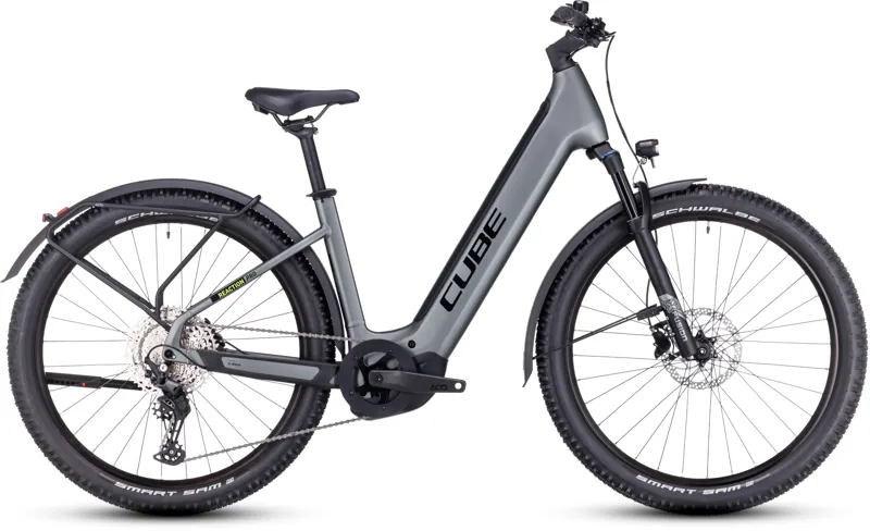 Cube Reaction Pro 625 Allroad Hybrid Bike in Flash Grey/Green-1