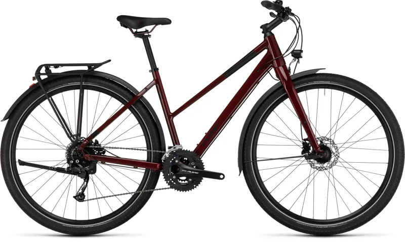 Cube Travel Hybrid Bike in Mirror Red/Black-1