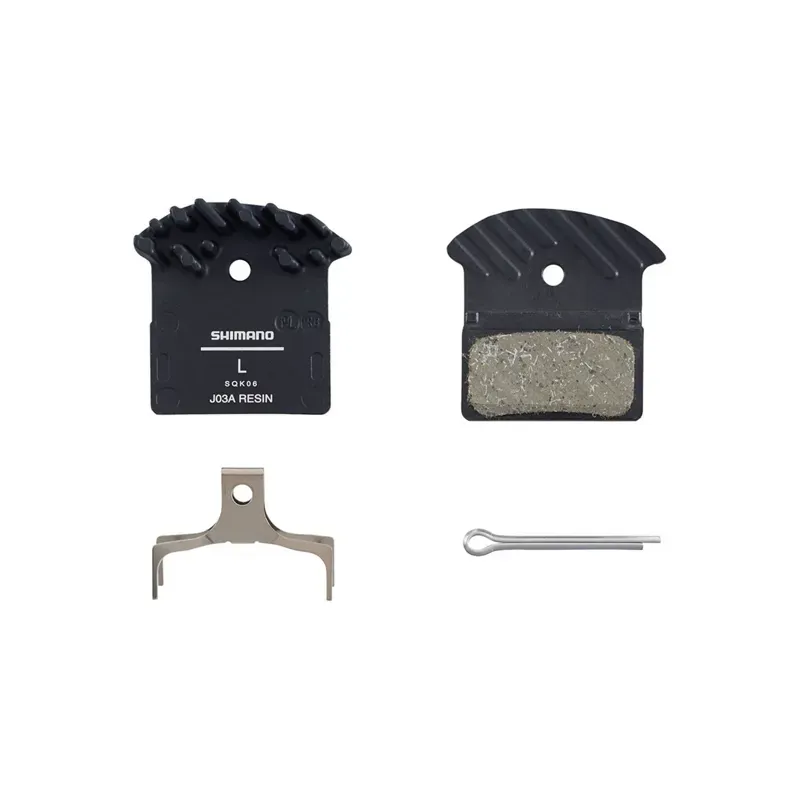 Shimano Spares J03A Resin Disc Brake Pads w/ Alloy Fin Back in Black