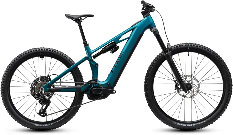 2027 Cube Stereo Hybrid ONE77 HPC Race 800 eMountain Bike in Metallic Petrol/Black