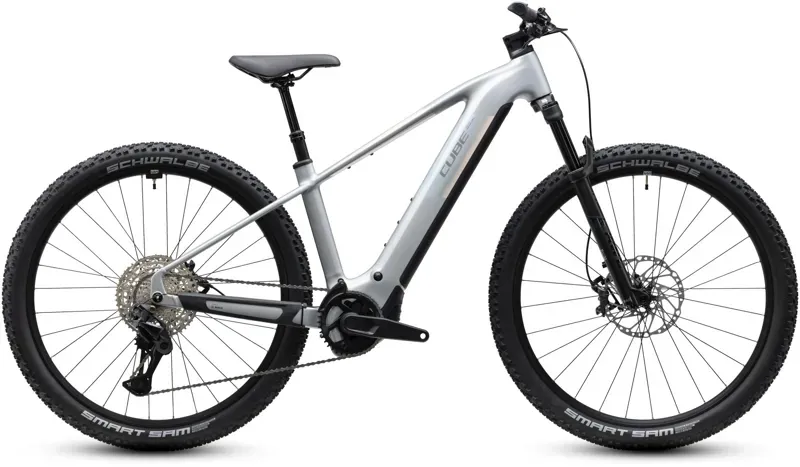 2027 Cube Reaction Hybrid SLX 800 eMountain Bike in Platinum/Reflex