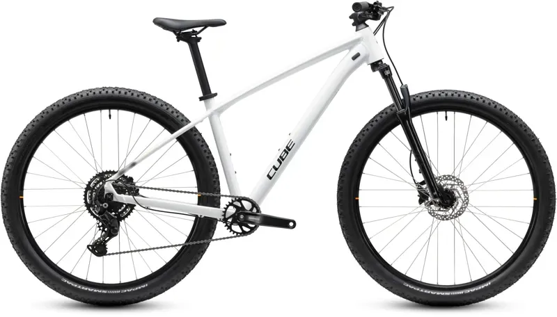 Cube Aim ONE Mountain Bike in Metallic White/Black
