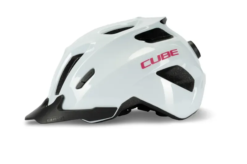 Cube Fink Childs Cycling Helmet in Flash White/Pink-1