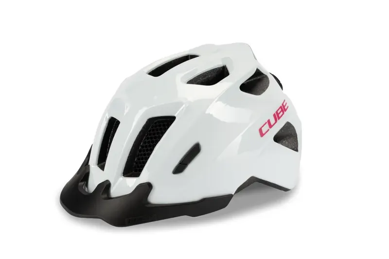 Cube Fink Childs Cycling Helmet in Flash White/Pink