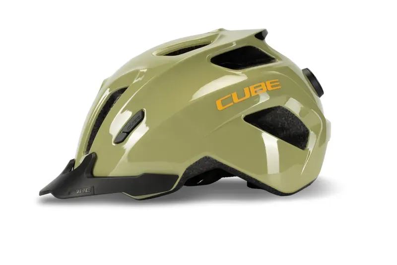 Cube Fink Childs Cycling Helmet in Light Olive-1