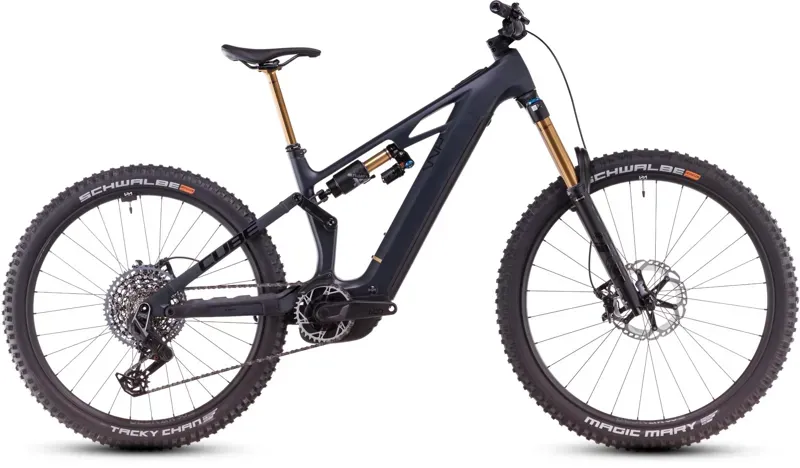 2025 Cube Stereo Hybrid ONE77 HPC AT 800 Carbon Mountain Bike in Carbon/Gold